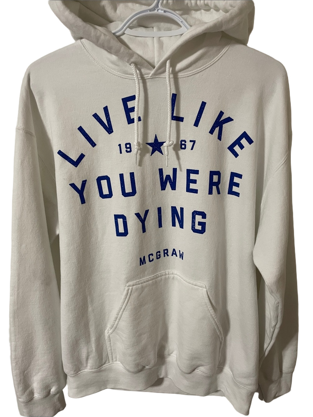 Tim McGraw Live Like You Were Dying White Hoodie Size Medium